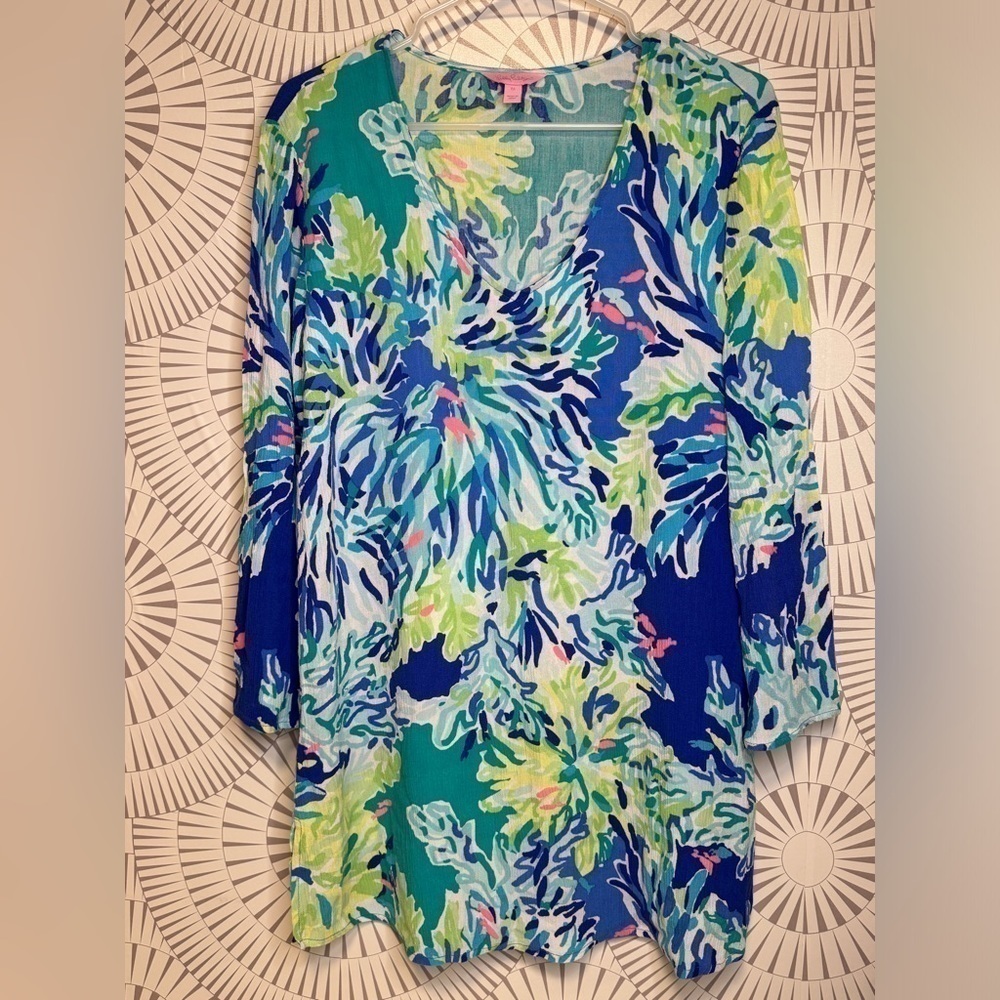 Lilly Pulitzer Womens Blue Tunic  Beach Cover Up